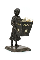 Pewter statue of a girl, candy dispenser - desk paperweight.
