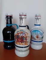 Három darab bajor német csatos üveg 2l sörös korsó, demizson, lovagos, Das Alten Münster Brauerbier