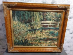 Monet print in a decorative wooden frame, large size!