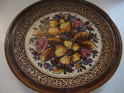 Retro Marzi & Remy művészi majolika virágos dísz tányér