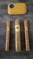 Cigar set with snuff box
