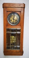 Gustav Becker wall clock with polished glass art deco, Art Nouveau. Video also works.