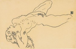 Egon Schiele Fekvő női akt háton REPRINT művészeti nyomat
