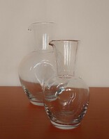 Two matching glass pourers, vase, flawless