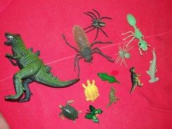Retro trafikos bazáros Dinó és rovar játék állat figurák csomagban, egyben a képek szerint
