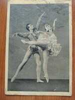 Régi képeslap, Lakatos Gabriella és Havas Ferenc, "Hattyúk tava" balett