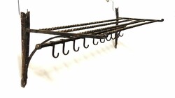 1K289 old wrought iron hall hat rack with hanger 102.5 Cm