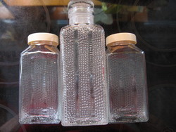 Poncet glass antique art deco spice and medicine bottles