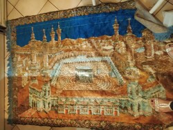 Antique moquette silk wall tapestry, tapestry