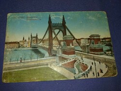 Antik Budapest Erzsébet-híd képeslap 1917. jún .17.a képek szerint