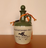 Old Tullamore Dew Irish Whiskey Ceramic Liquor Bottle with Pitcher Stopper, Seal, 80's, Flawless