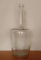 Old retro Kecskemét Sikra state farm glass cognac bottle, marked, 2 liters