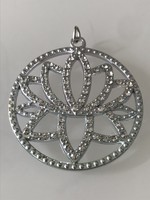 Pendant in the shape of a water lily, encrusted with crystals, 5 cm in diameter