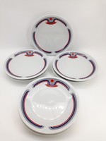Alföldi porcelain canteen pattern, art deco pattern small plates 7 pcs, 16.8 cm
