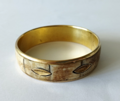 Discounted! Vintage copper - handmade rigid bracelet with bone inlay