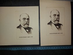 Koch Róbert, 2 db rézkarc, N.Z.szignós