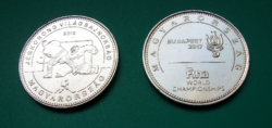 2 Pieces - 50 HUF circulation commemorative coin - 2017 Fina Swimming World Cup & 2018 Hockey World Cup - Hungary