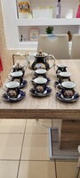 HI LUXE Japán Aranyozott 6 Személyes Porcelán Teás Készlet.