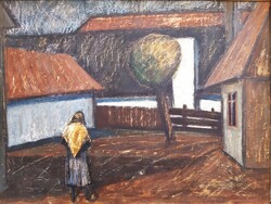 Noel Ö. Gábor (1920-2003) Őszi Eső Után,Képcsarnokos Festmény