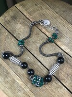 Italian Sodini design bijou necklace with sparkling stones