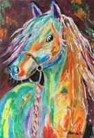 Hepp Natália: Ló portré (festőkéssel)