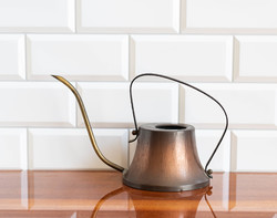 Retro metal watering can - with copper / bronze coloring
