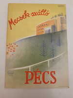 Vintage Pécs Mecsek hostel advertising brochure Gádor Emil 1937 dr. Sík lojos klöz Budapest