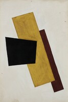 Popova - Sárga, fekete, barna kompozíció - vakrámás vászon reprint