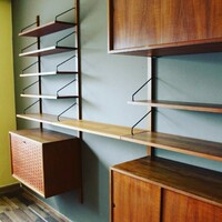 Poul cadovius royal system teak modular wall shelf, from the 1960s