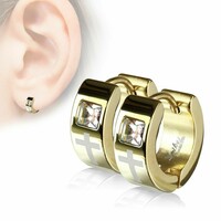 Shiny earrings made of surgical steel in a beautiful 14ct gold color.