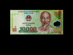 UNC - 10.000 DONG - VIETNÁM - 2008 - (Ho Si Minh pénz) Ablakos polimer!