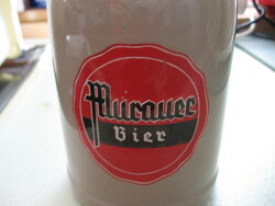 Retro Murauer bier gray ceramic mug 0.5 l, West Germany