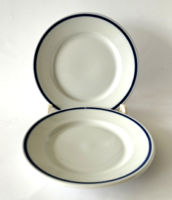 2 zsolnay blue striped small plates