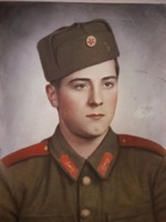 Antik nagyméretű színezett fotó : Az ismeretlen orosz katona a képek szerint