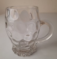 Antique blister blown glass cup with ears