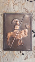 Medieval knight copper wall decoration, picture (m2999)