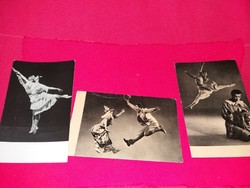 Régi képeslap sorozat fekete fehér balett, Müller Margit és Ősy János 3 db egyben a képek szerint