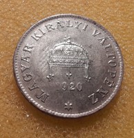 Magyar 20 fillér 1920 . Vas anyagú.  F2026
