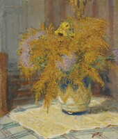 Montezin - yellow bouquet - canvas reprint