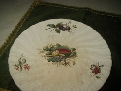 Júlia marked, Zsolnay, decorative plate, around 1880, with fruit and flower decor