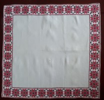 Old Bereg cross-stitch tablecloth embroidered on homemade linen