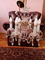 Six-arm Czechoslovak crystal chandelier