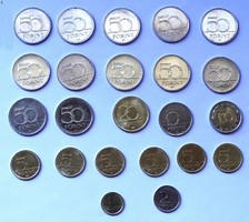 Jubileumi és emlék változatú érmék 5,10,20 50,100 Ft és 1 és 2 Ft