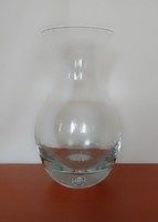 Beautifully shaped blown glass vase, thick base, approx. 1 liter