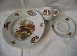 Royal schwabap vadász jelenetes kávés készlet,mély tányér