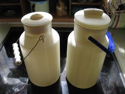 3 classic plastic milk jugs