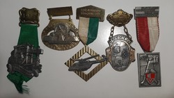 Old German and Austrian hiking badges, badges