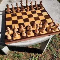 Régi bécsi komplett fából készült klasszikus sakk készlet sakk játék - használatlan !