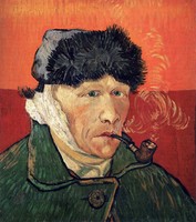 Van gogh - self-portrait with a pipe - blindfold canvas reprint