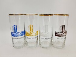 Balatonfüred üveg poharak, 4 darab